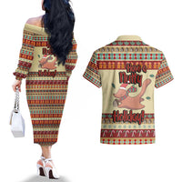 Have A Nutty Holiday Christmas Christmas Couples Matching Off The Shoulder Long Sleeve Dress and Hawaiian Shirt Xmas Holiday Patterns - Wonder Print Shop