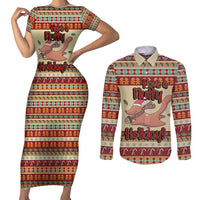 Have A Nutty Holiday Christmas Christmas Couples Matching Short Sleeve Bodycon Dress and Long Sleeve Button Shirt Xmas Holiday Patterns - Wonder Print Shop