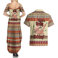 Have A Nutty Holiday Christmas Christmas Couples Matching Summer Maxi Dress and Hawaiian Shirt Xmas Holiday Patterns - Wonder Print Shop
