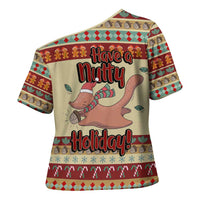 Have A Nutty Holiday Christmas Christmas Cross Shoulder Shirt Xmas Holiday Patterns - Wonder Print Shop