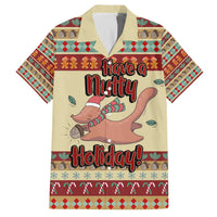 Have A Nutty Holiday Christmas Christmas Family Matching Off The Shoulder Long Sleeve Dress and Hawaiian Shirt Xmas Holiday Patterns - Wonder Print Shop
