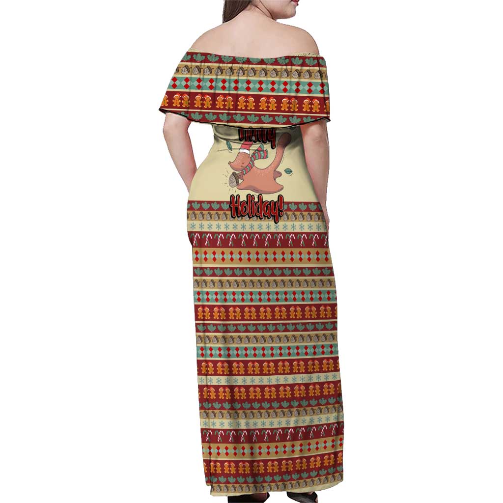 Have A Nutty Holiday Christmas Christmas Family Matching Off Shoulder Maxi Dress and Hawaiian Shirt Xmas Holiday Patterns - Wonder Print Shop