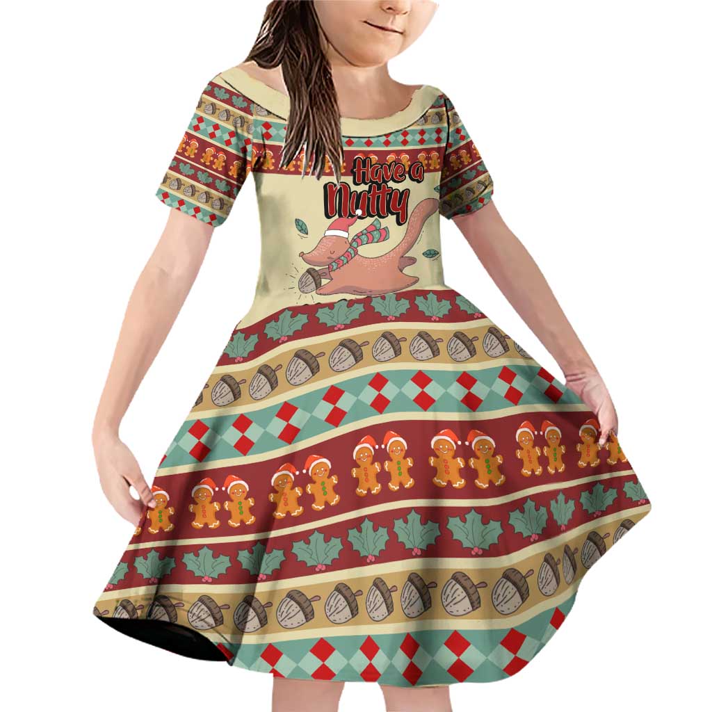 Have A Nutty Holiday Christmas Christmas Family Matching Off Shoulder Short Dress and Hawaiian Shirt Xmas Holiday Patterns - Wonder Print Shop