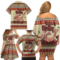Have A Nutty Holiday Christmas Christmas Family Matching Off Shoulder Short Dress and Hawaiian Shirt Xmas Holiday Patterns - Wonder Print Shop
