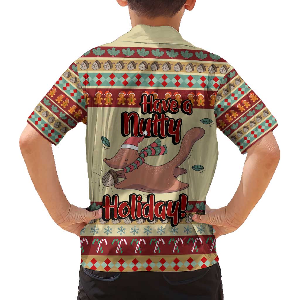 Have A Nutty Holiday Christmas Christmas Family Matching Short Sleeve Bodycon Dress and Hawaiian Shirt Xmas Holiday Patterns - Wonder Print Shop