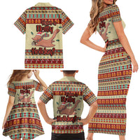 Have A Nutty Holiday Christmas Christmas Family Matching Short Sleeve Bodycon Dress and Hawaiian Shirt Xmas Holiday Patterns - Wonder Print Shop