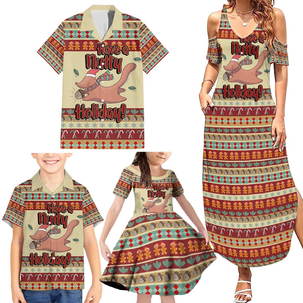 Have A Nutty Holiday Christmas Christmas Family Matching Summer Maxi Dress and Hawaiian Shirt Xmas Holiday Patterns - Wonder Print Shop