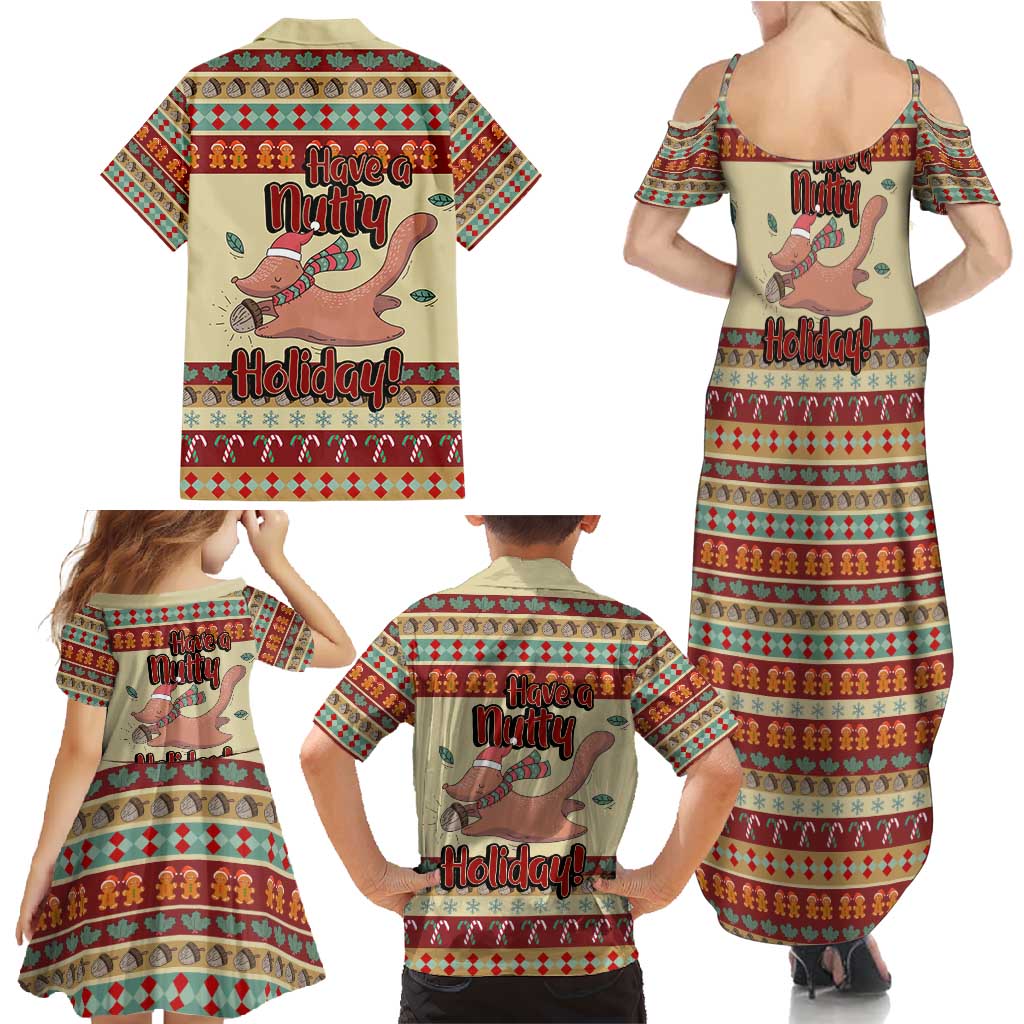 Have A Nutty Holiday Christmas Christmas Family Matching Summer Maxi Dress and Hawaiian Shirt Xmas Holiday Patterns - Wonder Print Shop