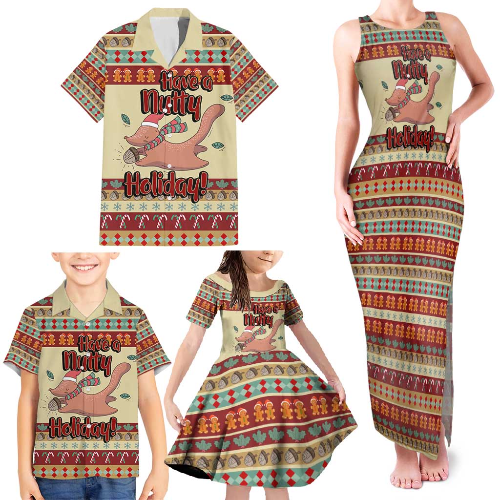 Have A Nutty Holiday Christmas Christmas Family Matching Tank Maxi Dress and Hawaiian Shirt Xmas Holiday Patterns - Wonder Print Shop