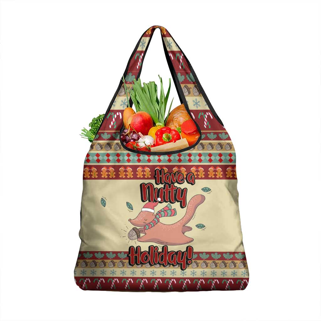 Have A Nutty Holiday Christmas Christmas Grocery Bag Xmas Holiday Patterns - Wonder Print Shop