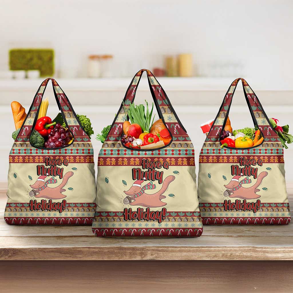Have A Nutty Holiday Christmas Christmas Grocery Bag Xmas Holiday Patterns - Wonder Print Shop