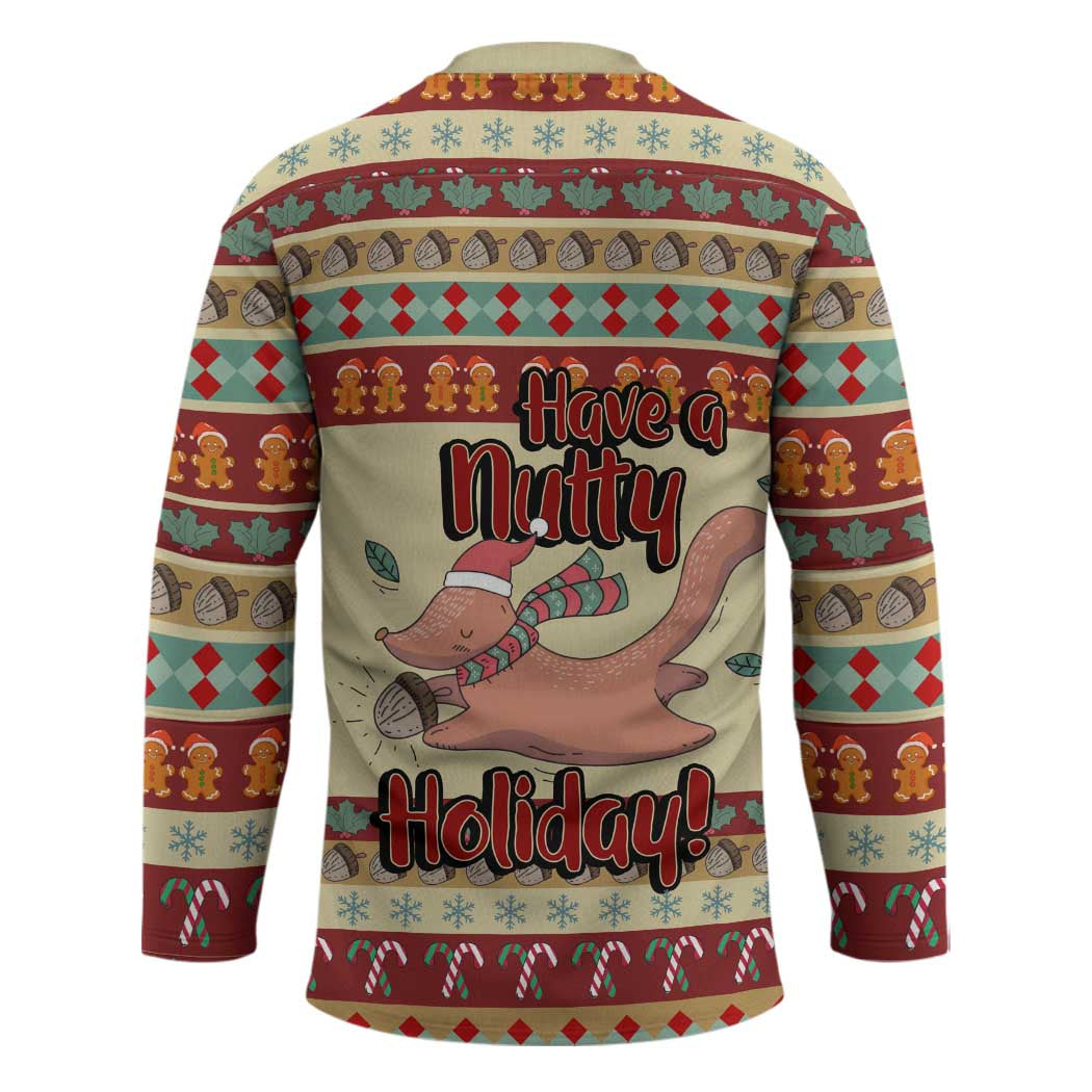 Have A Nutty Holiday Christmas Christmas Hockey Jersey Xmas Holiday Patterns - Wonder Print Shop