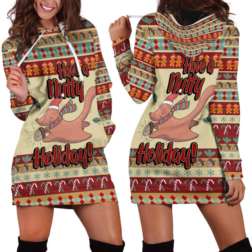 Have A Nutty Holiday Christmas Christmas Hoodie Dress Xmas Holiday Patterns - Wonder Print Shop