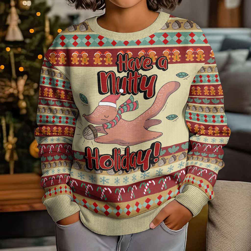 Have A Nutty Holiday Christmas Kid Ugly Christmas Sweater Xmas Holiday Patterns - Wonder Print Shop