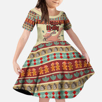 Have A Nutty Holiday Christmas Christmas Kid Short Sleeve Dress Xmas Holiday Patterns - Wonder Print Shop