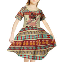 Have A Nutty Holiday Christmas Christmas Kid Short Sleeve Dress Xmas Holiday Patterns - Wonder Print Shop