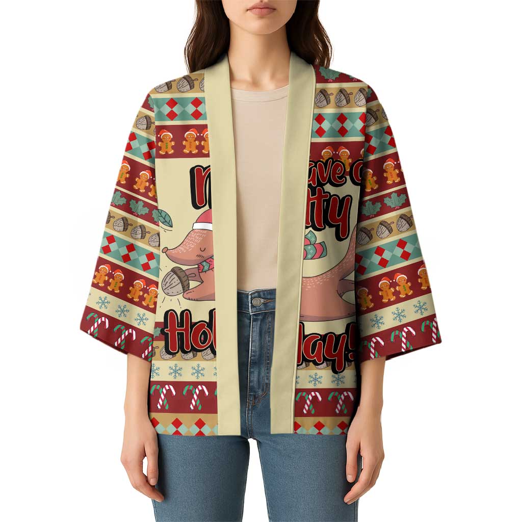 Have A Nutty Holiday Christmas Christmas Kimono Xmas Holiday Patterns - Wonder Print Shop