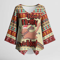 Have A Nutty Holiday Christmas Christmas Kimono Sleeve Blouse Xmas Holiday Patterns - Wonder Print Shop