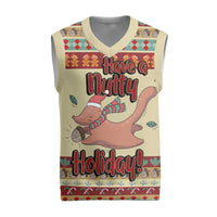 Have A Nutty Holiday Christmas Christmas Knitted V-Neck Vest Xmas Holiday Patterns - Wonder Print Shop