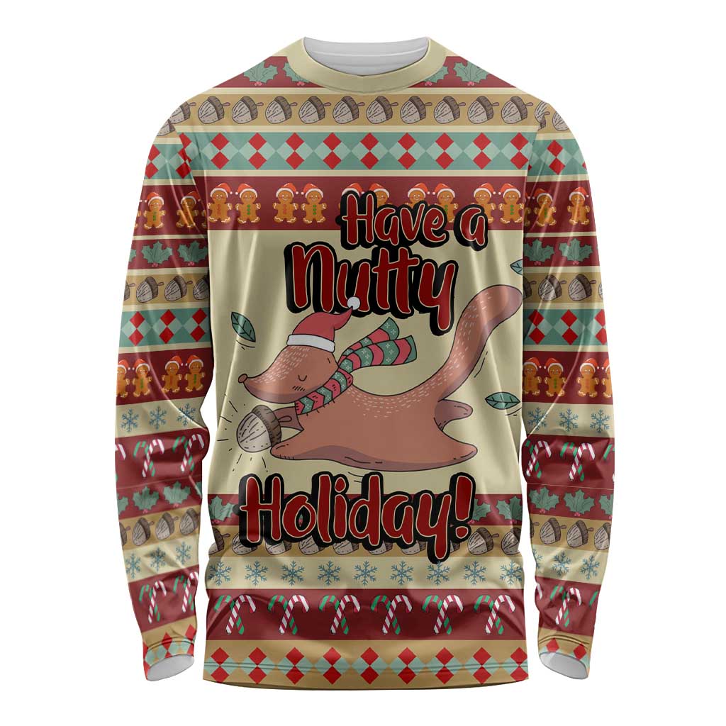 Have A Nutty Holiday Christmas Christmas Long Sleeve Shirt Xmas Holiday Patterns - Wonder Print Shop