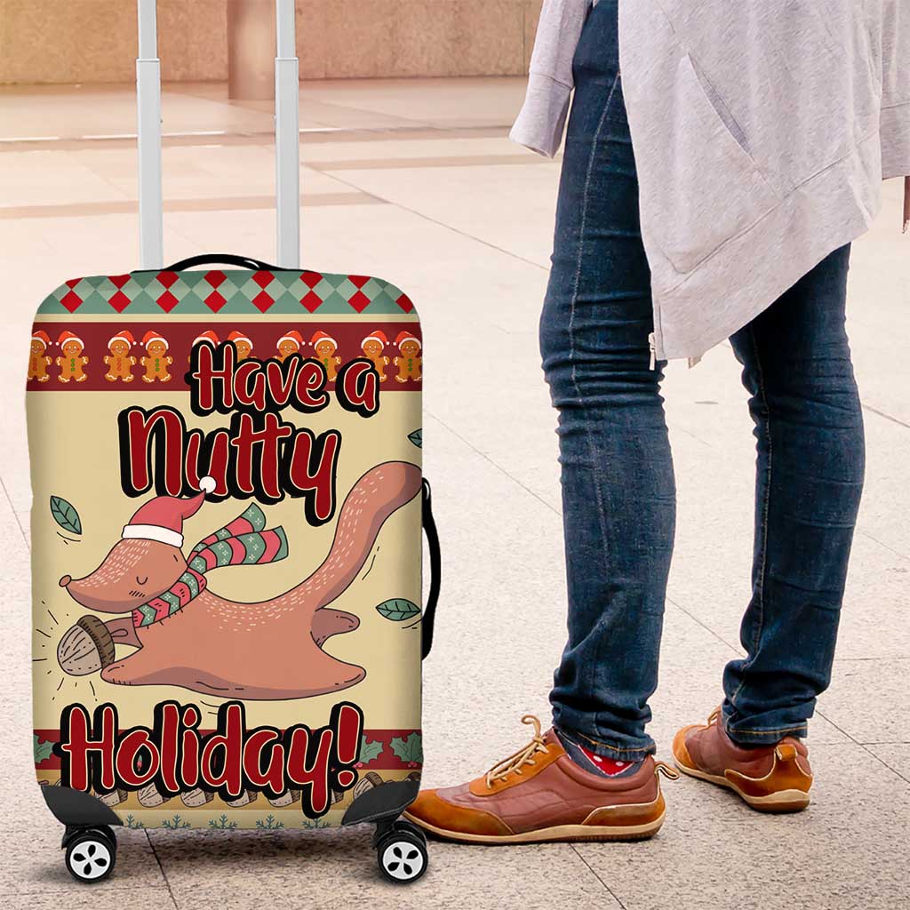 Have A Nutty Holiday Christmas Christmas Luggage Cover Xmas Holiday Patterns - Wonder Print Shop