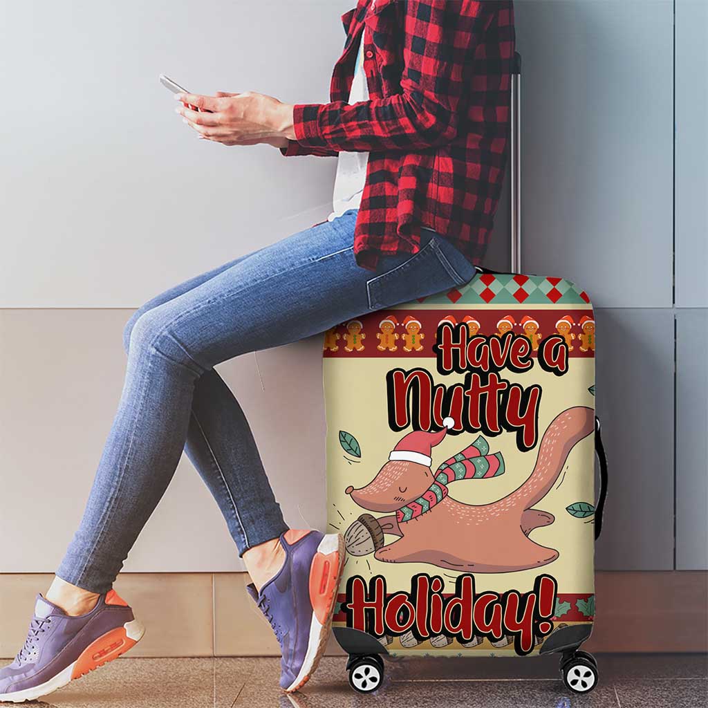 Have A Nutty Holiday Christmas Christmas Luggage Cover Xmas Holiday Patterns - Wonder Print Shop