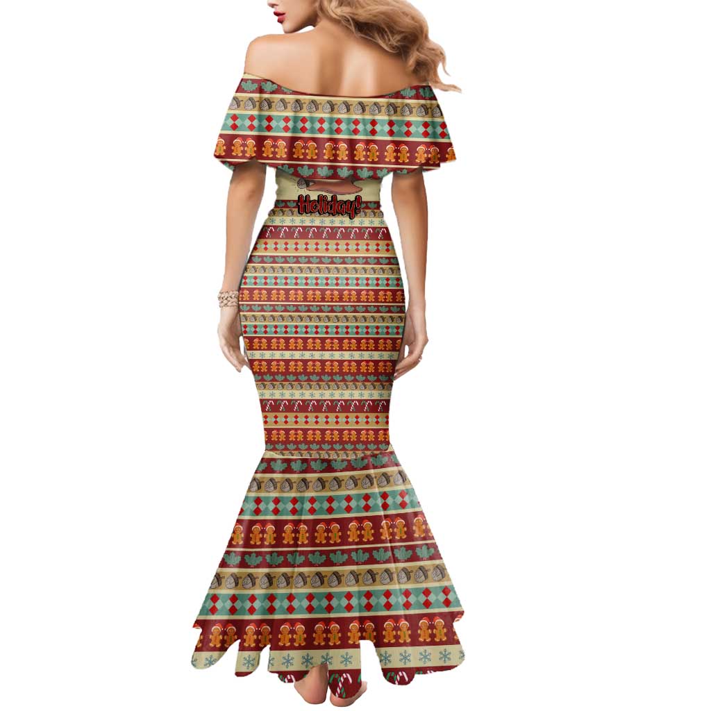 Have A Nutty Holiday Christmas Christmas Mermaid Dress Xmas Holiday Patterns - Wonder Print Shop