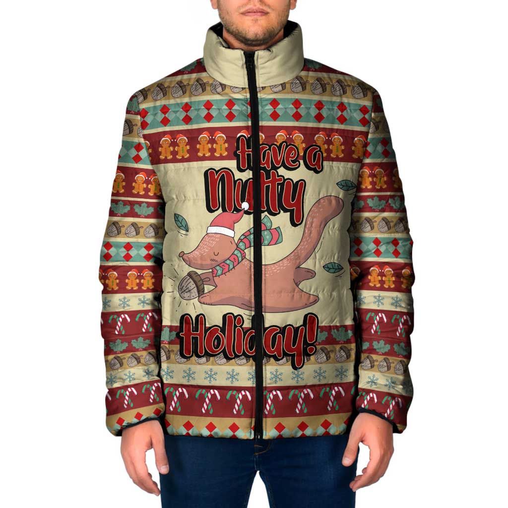 Have A Nutty Holiday Christmas Christmas Padded Jacket Xmas Holiday Patterns - Wonder Print Shop