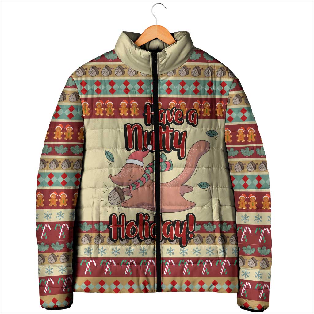 Have A Nutty Holiday Christmas Christmas Padded Jacket Xmas Holiday Patterns - Wonder Print Shop