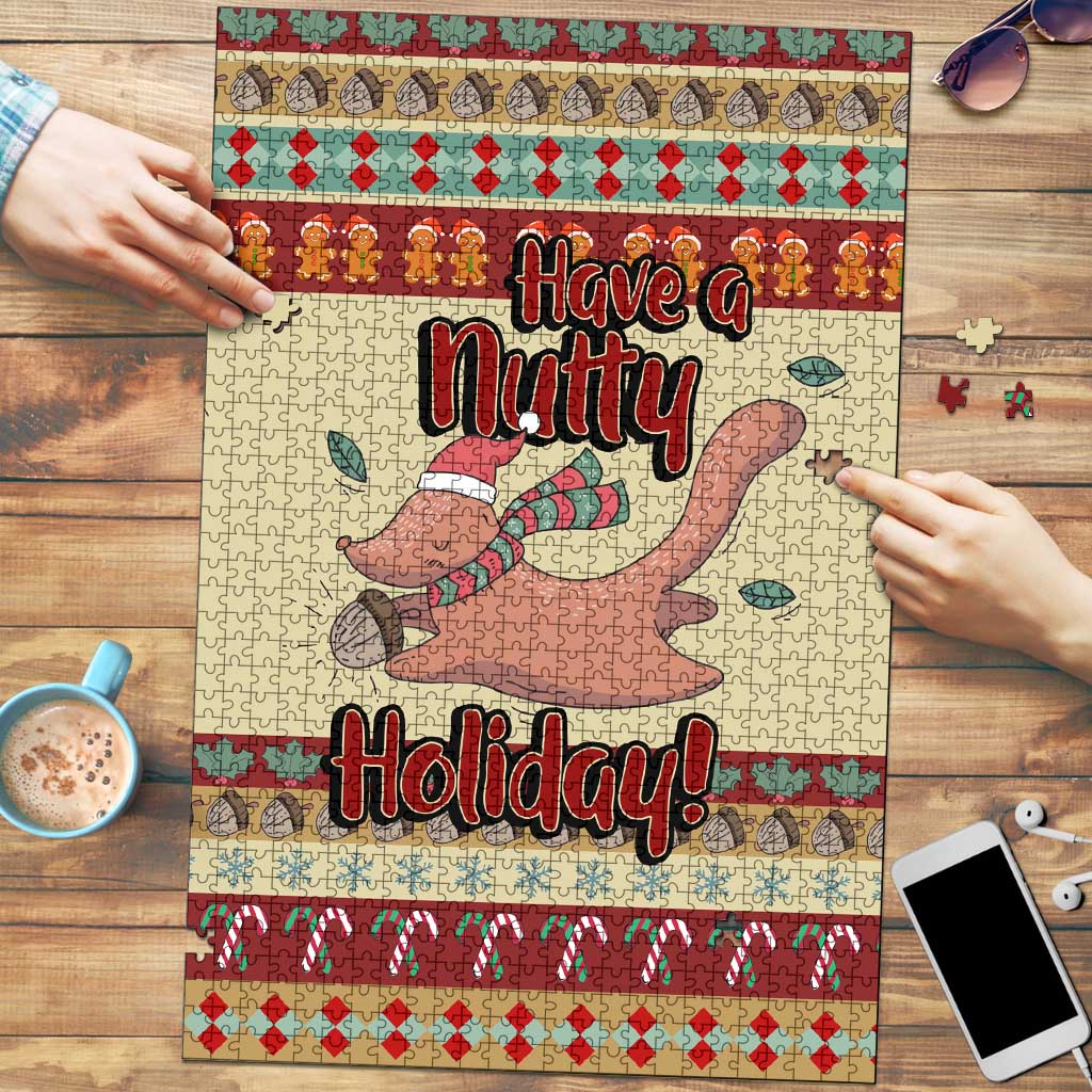 Have A Nutty Holiday Christmas Christmas Puzzle Xmas Holiday Patterns - Wonder Print Shop
