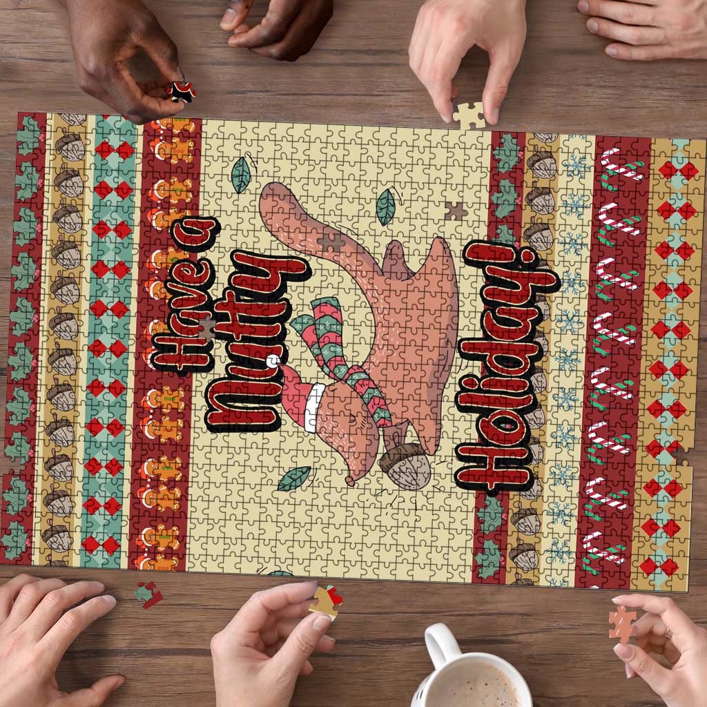 Have A Nutty Holiday Christmas Christmas Puzzle Xmas Holiday Patterns - Wonder Print Shop