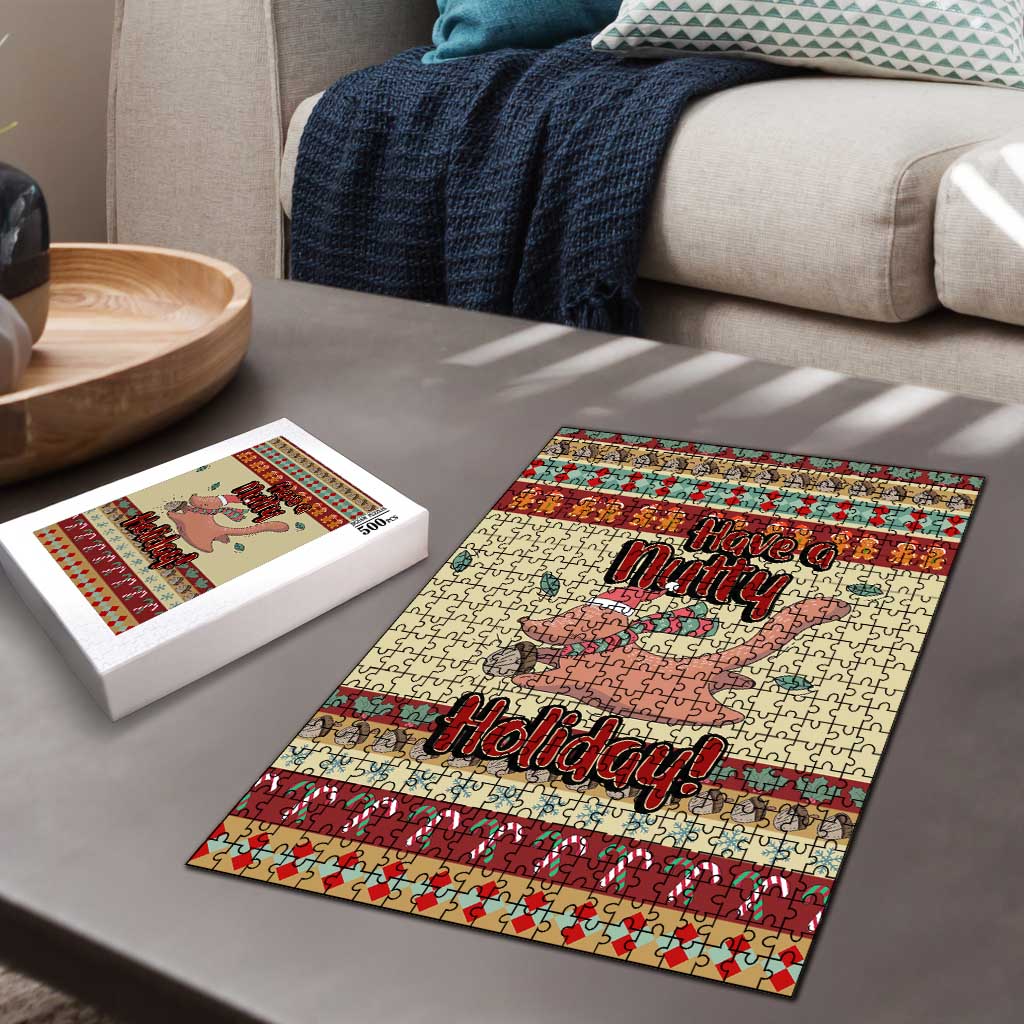 Have A Nutty Holiday Christmas Christmas Puzzle Xmas Holiday Patterns - Wonder Print Shop