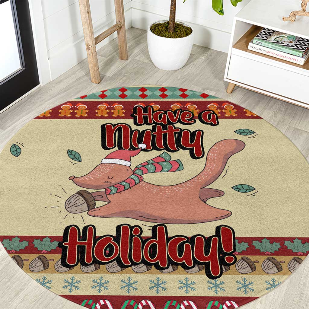 Have A Nutty Holiday Christmas Christmas Round Carpet Xmas Holiday Patterns - Wonder Print Shop
