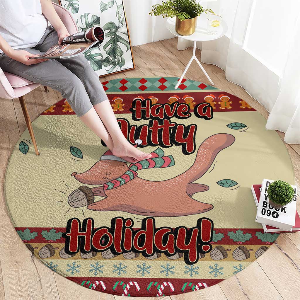 Have A Nutty Holiday Christmas Christmas Round Carpet Xmas Holiday Patterns - Wonder Print Shop