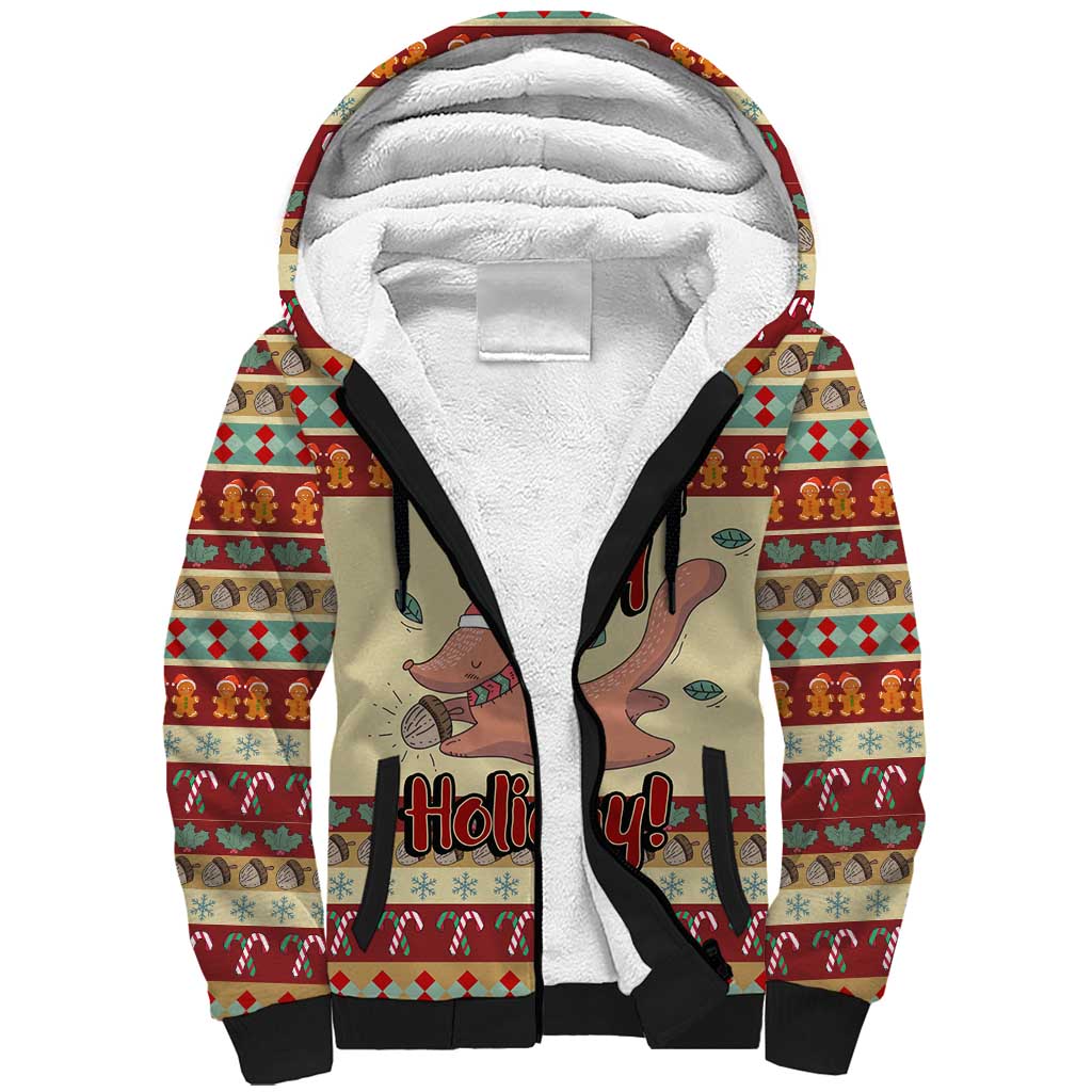 Have A Nutty Holiday Christmas Christmas Sherpa Hoodie Xmas Holiday Patterns - Wonder Print Shop