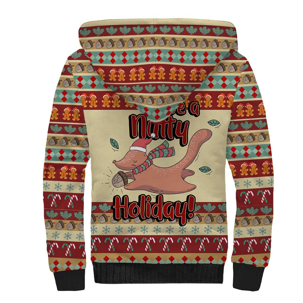 Have A Nutty Holiday Christmas Christmas Sherpa Hoodie Xmas Holiday Patterns - Wonder Print Shop