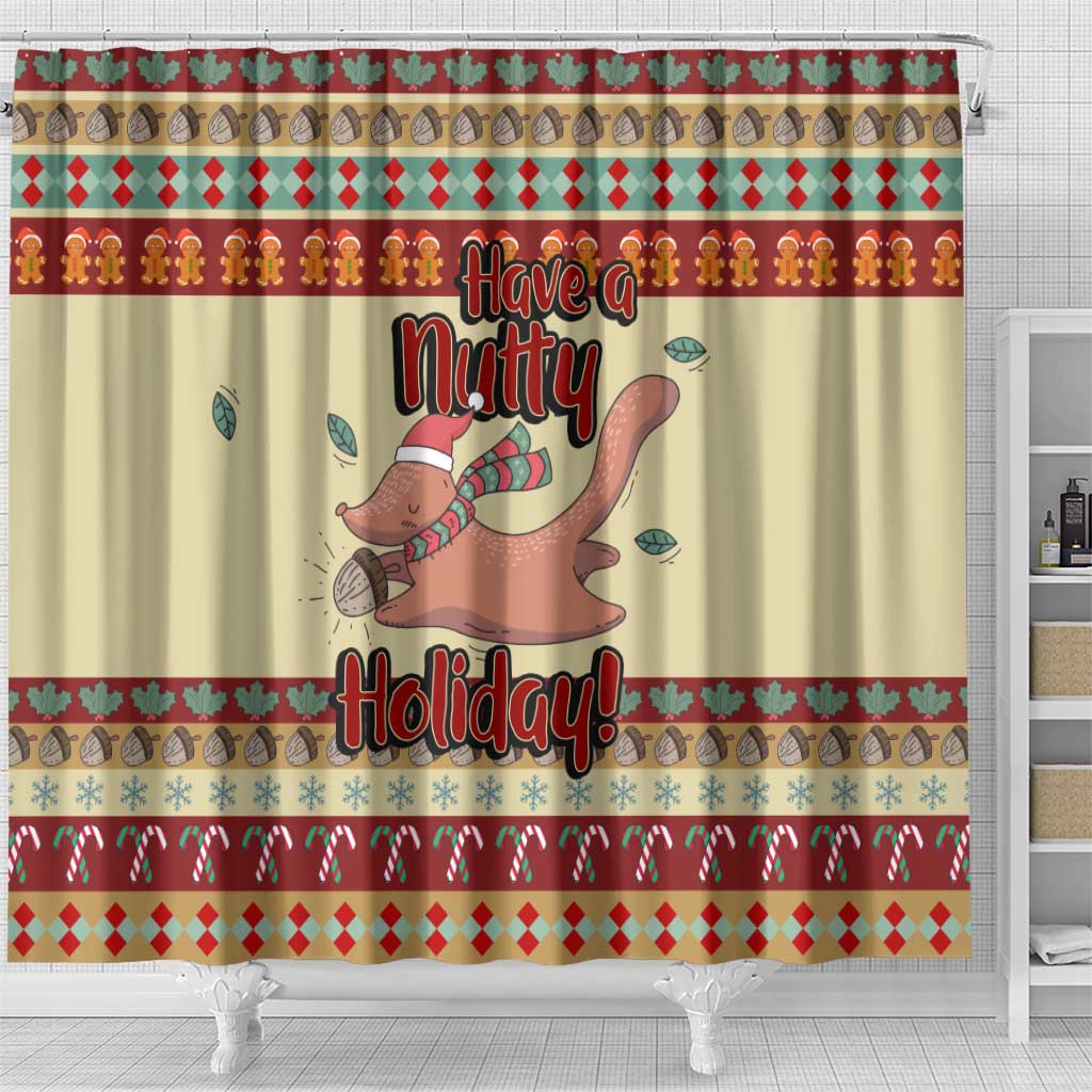 Have A Nutty Holiday Christmas Christmas Shower Curtain Xmas Holiday Patterns - Wonder Print Shop