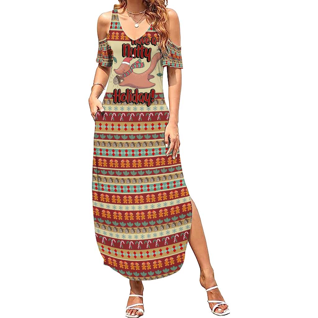 Have A Nutty Holiday Christmas Christmas Summer Maxi Dress Xmas Holiday Patterns - Wonder Print Shop