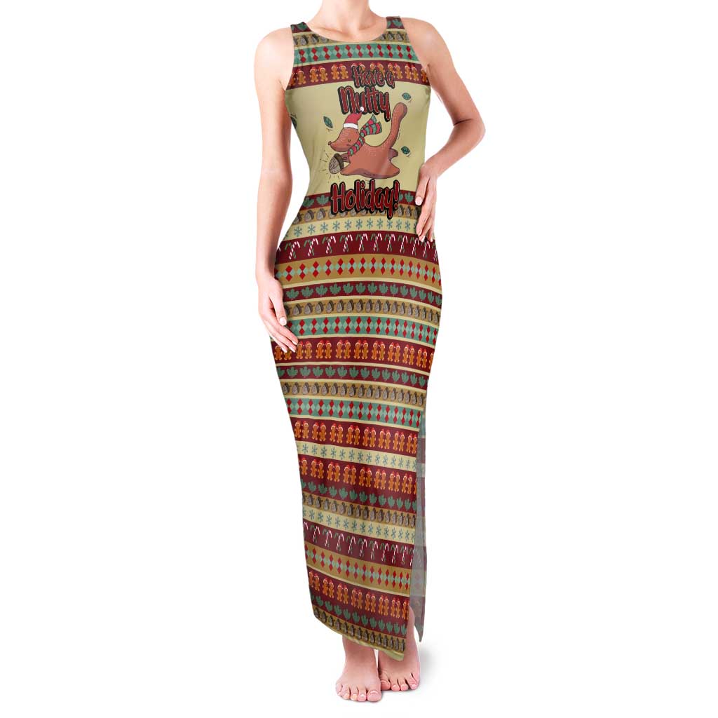 Have A Nutty Holiday Christmas Christmas Tank Maxi Dress Xmas Holiday Patterns - Wonder Print Shop