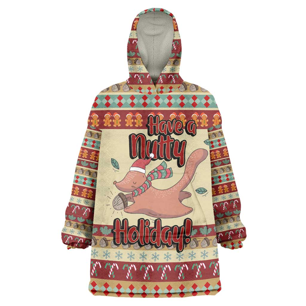Have A Nutty Holiday Christmas Christmas Wearable Blanket Hoodie Xmas Holiday Patterns - Wonder Print Shop