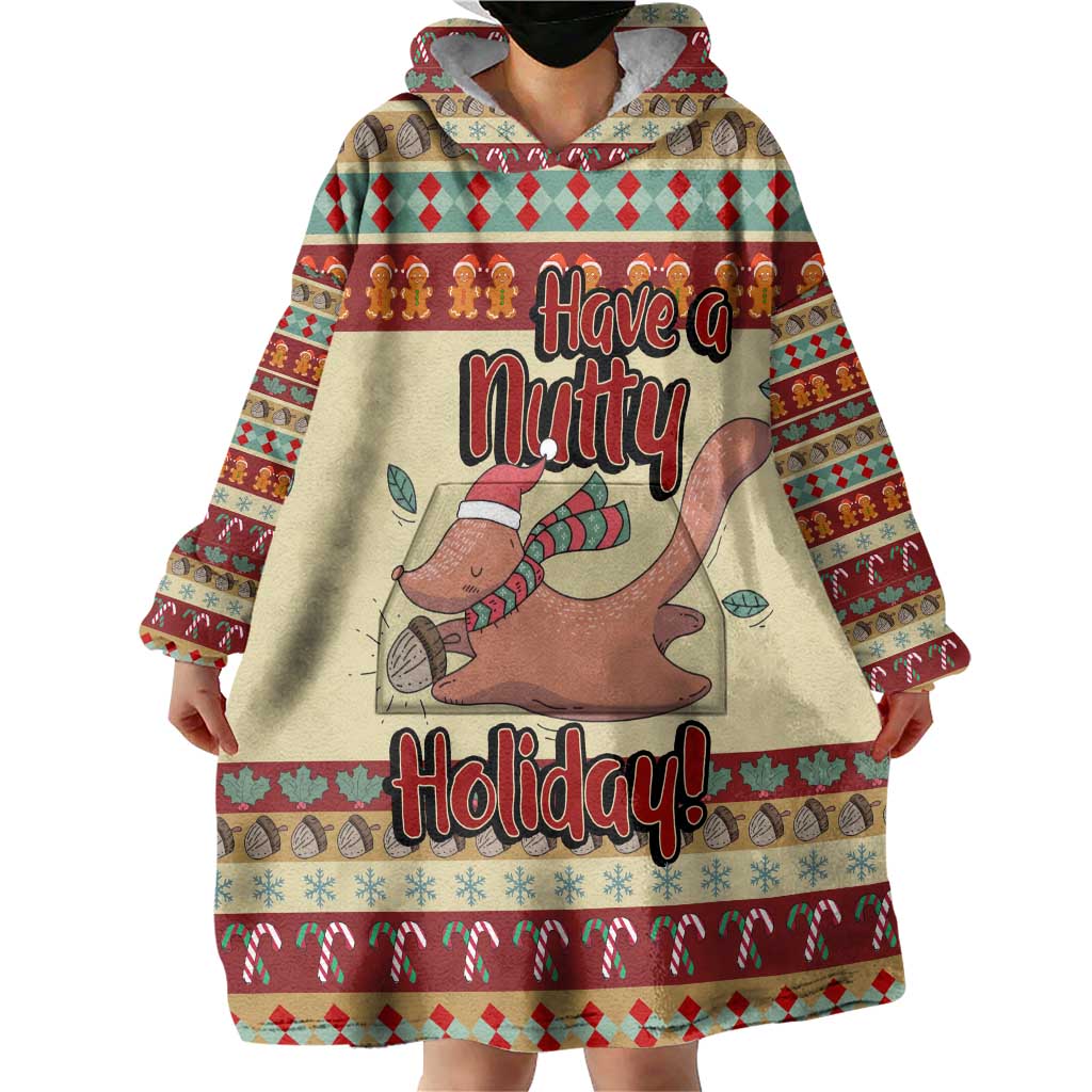 Have A Nutty Holiday Christmas Christmas Wearable Blanket Hoodie Xmas Holiday Patterns - Wonder Print Shop