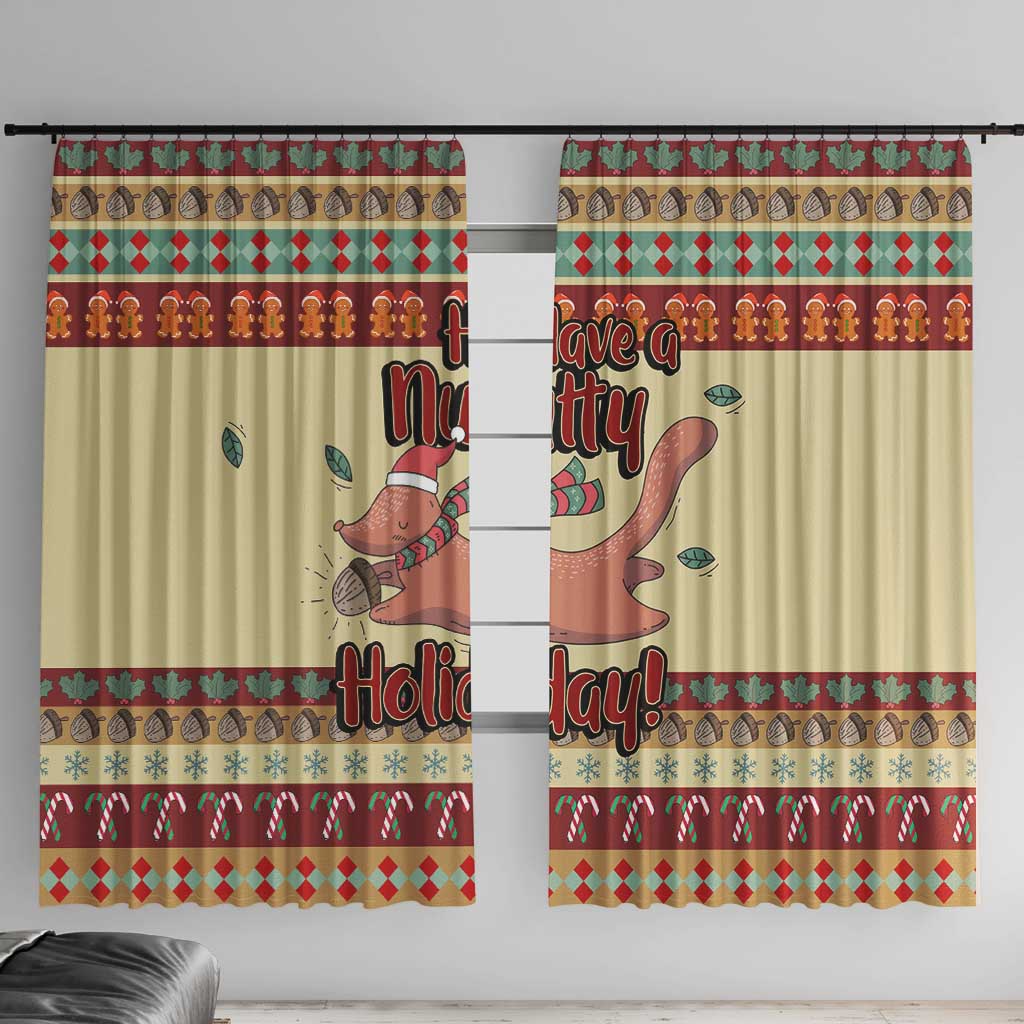 Have A Nutty Holiday Christmas Christmas Window Curtain Xmas Holiday Patterns - Wonder Print Shop