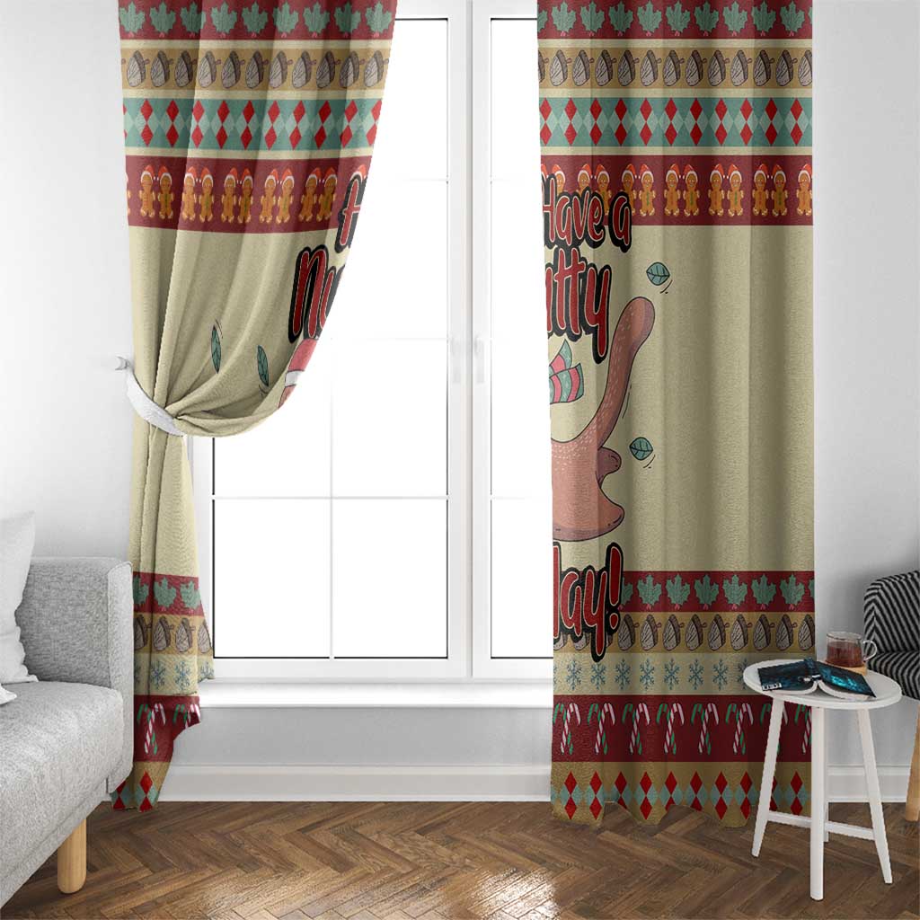 Have A Nutty Holiday Christmas Christmas Window Curtain Xmas Holiday Patterns - Wonder Print Shop