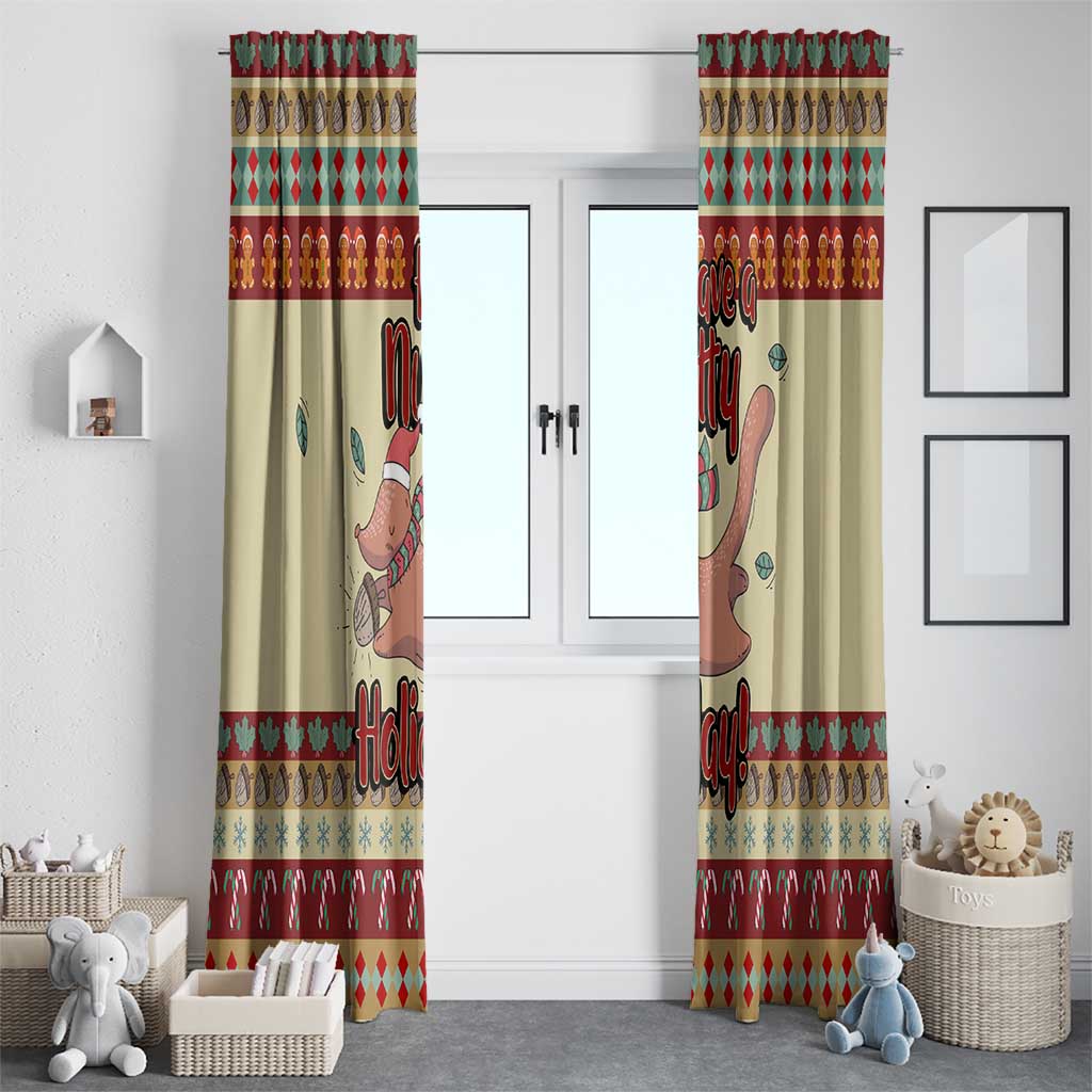 Have A Nutty Holiday Christmas Christmas Window Curtain Xmas Holiday Patterns - Wonder Print Shop