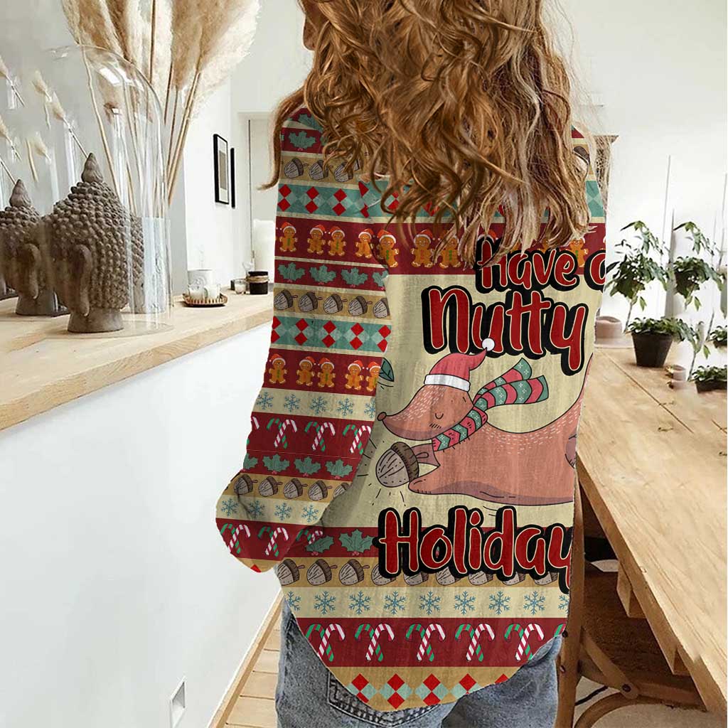 Have A Nutty Holiday Christmas Christmas Women Casual Shirt Xmas Holiday Patterns - Wonder Print Shop