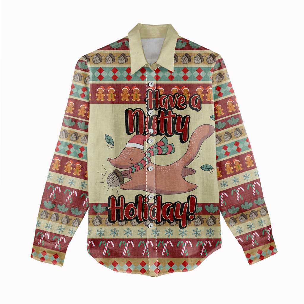 Have A Nutty Holiday Christmas Christmas Women Casual Shirt Xmas Holiday Patterns - Wonder Print Shop