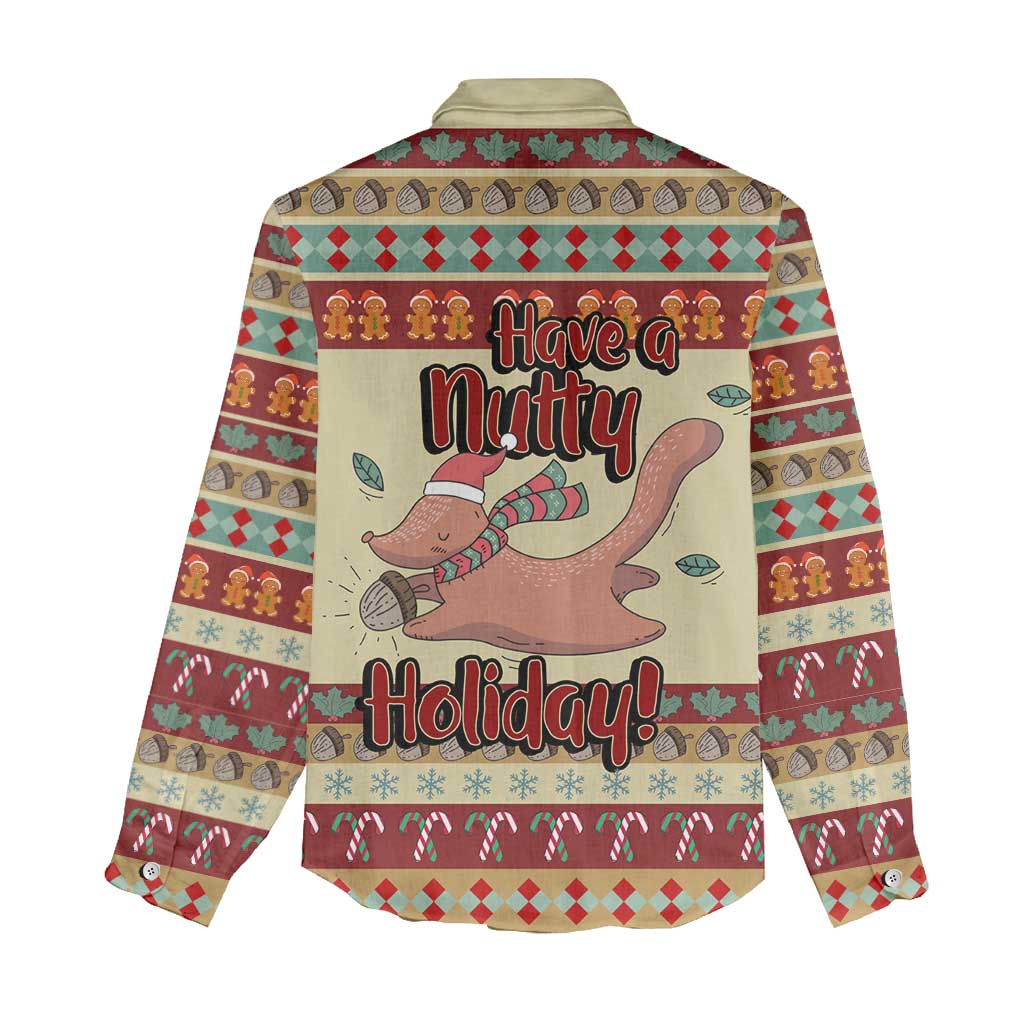 Have A Nutty Holiday Christmas Christmas Women Casual Shirt Xmas Holiday Patterns - Wonder Print Shop