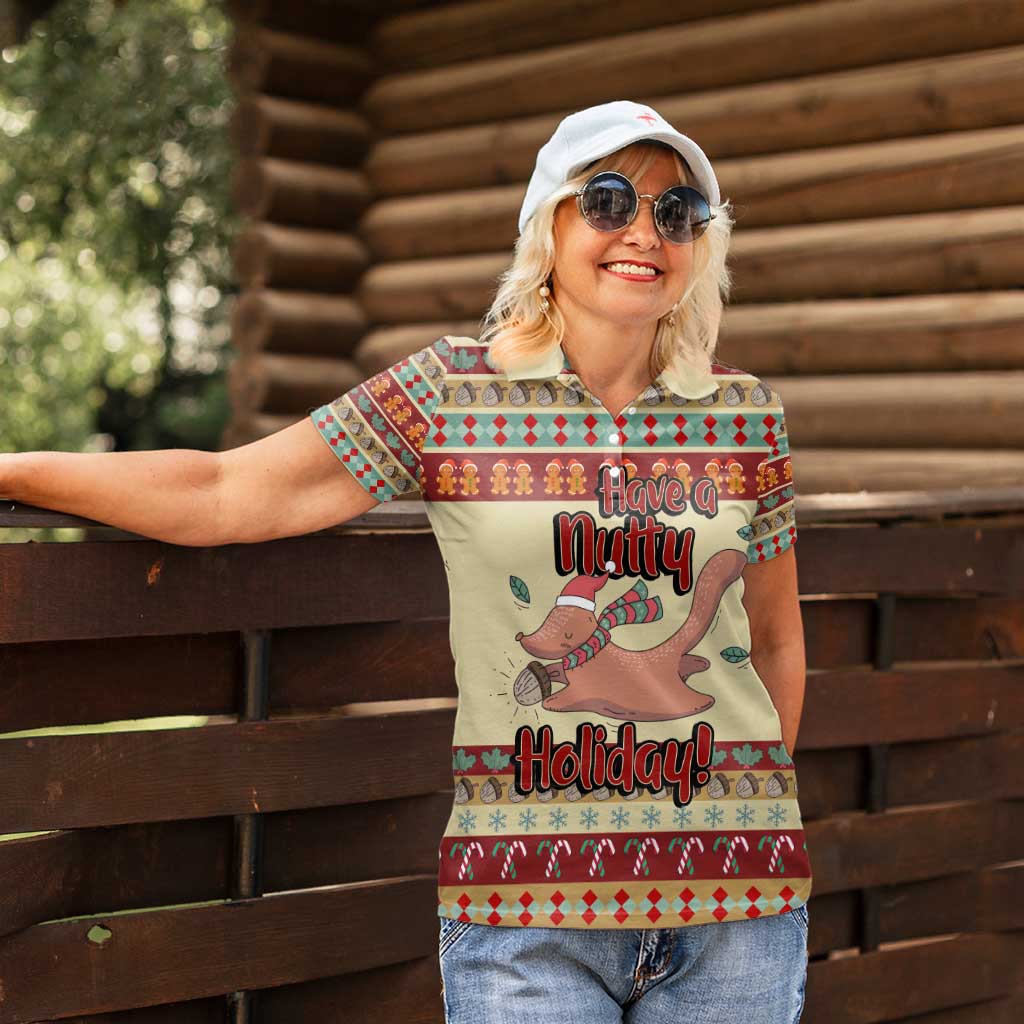Have A Nutty Holiday Christmas Christmas Women Polo Shirt Xmas Holiday Patterns - Wonder Print Shop