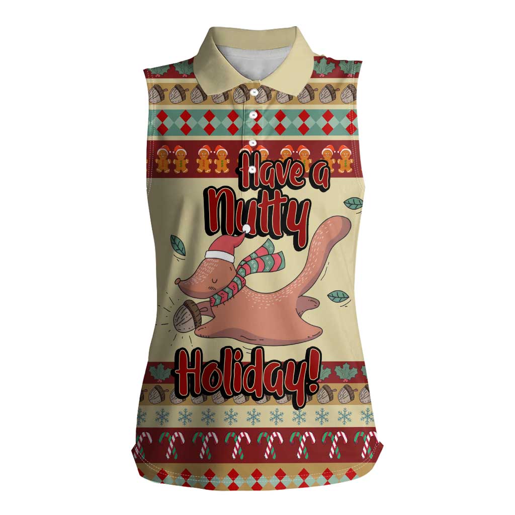 Have A Nutty Holiday Christmas Christmas Women Sleeveless Polo Shirt Xmas Holiday Patterns - Wonder Print Shop