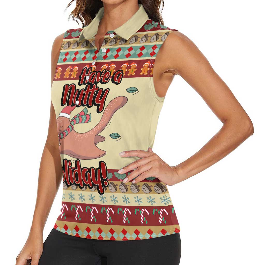 Have A Nutty Holiday Christmas Christmas Women Sleeveless Polo Shirt Xmas Holiday Patterns - Wonder Print Shop